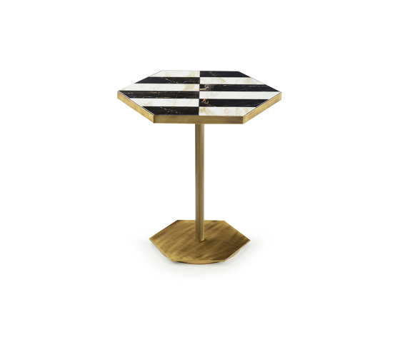 Ted | Side Table With Inlaid Marble Top | Beistelltische | Marioni
