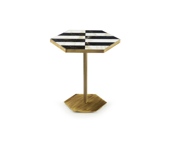 Ted | Side Table With Inlaid Marble Top | Mesas auxiliares | Marioni