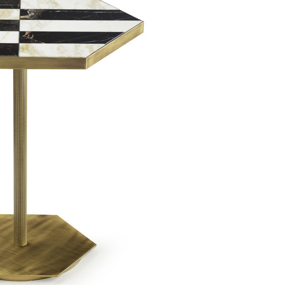 Ted | Side Table With Inlaid Marble Top | Beistelltische | Marioni