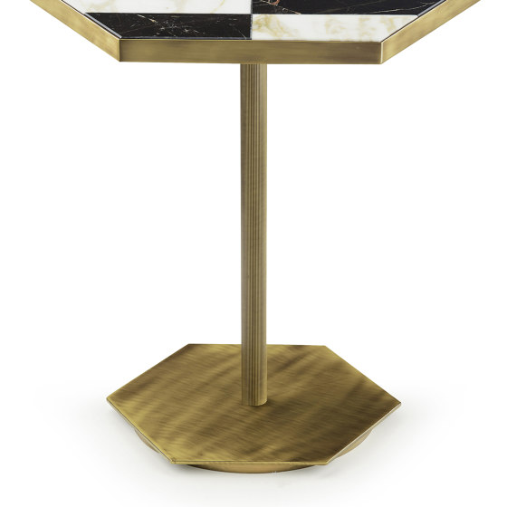 Ted | Side Table With Inlaid Marble Top | Side tables | Marioni
