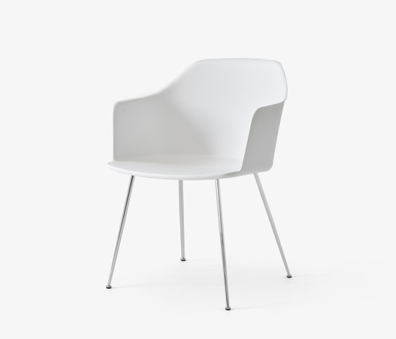 Rely HW33 White Shell w. Chrome Base | Chairs | &TRADITION