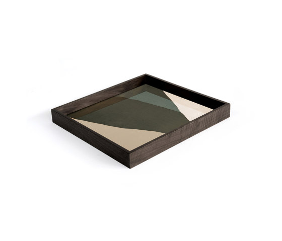 Wabi Sabi tray collection | Blue Wabi Sabi glass tray - square - S | Tabletts | Ethnicraft