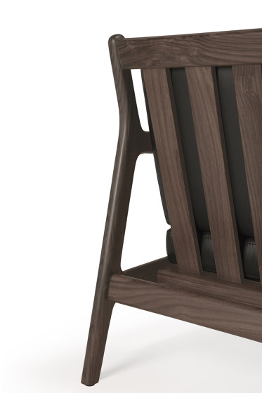 Jack | Rosewood lounge chair - black leather - varnished | Sessel | Ethnicraft
