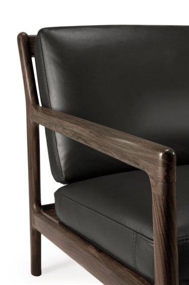 Jack | Rosewood lounge chair - black leather - varnished | Sessel | Ethnicraft