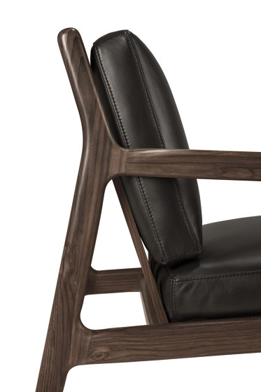 Jack | Rosewood lounge chair - black leather - varnished | Poltrone | Ethnicraft