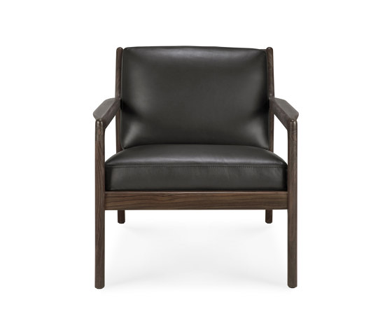 Jack | Rosewood lounge chair - black leather - varnished | Sillones | Ethnicraft