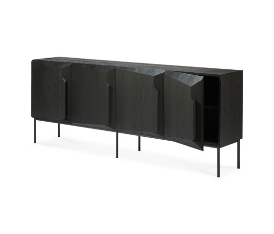 Stairs | Oak black sideboard - 4 doors - varnished | Buffets / Commodes | Ethnicraft