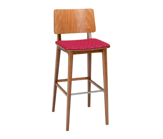 Flash HS, seat flat upholstered, back wood | Bar stools | Satelliet Originals
