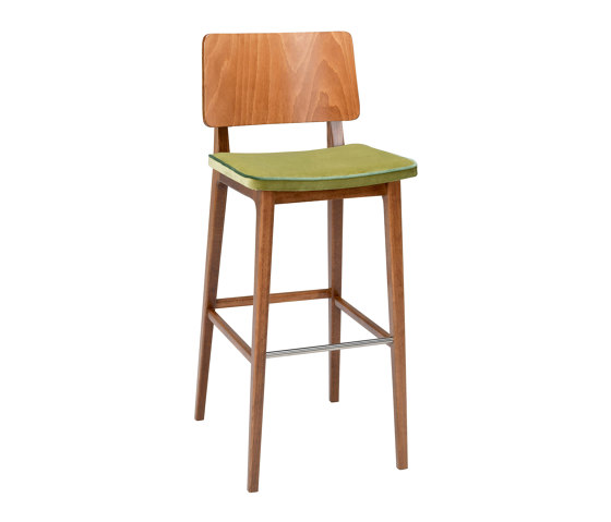Flash HS, seat boxed upholstered, back wood | Bar stools | Satelliet Originals