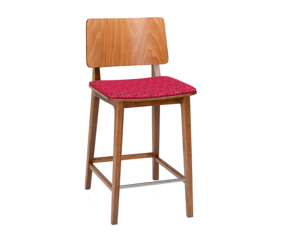Flash MS, seat flat upholstered, back wood | Chaises de comptoir | Satelliet Originals