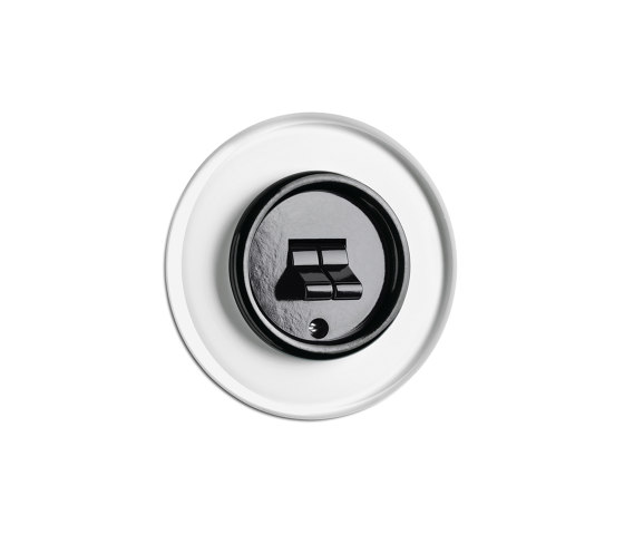Double toggle switch white glass bakelite | Interruptores a palanca | THPG