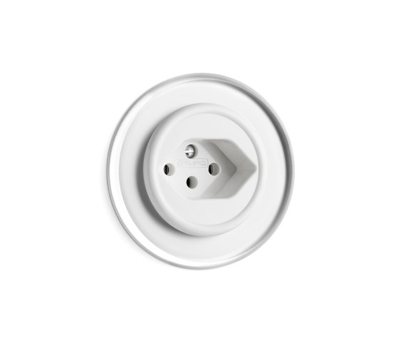 Outlet white glass duroplast swiss version | Enchufes para suiza | THPG