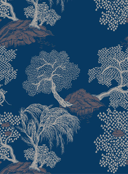 Jardin d'Asie Bleu Nuit | Wall coverings / wallpapers | ISIDORE LEROY