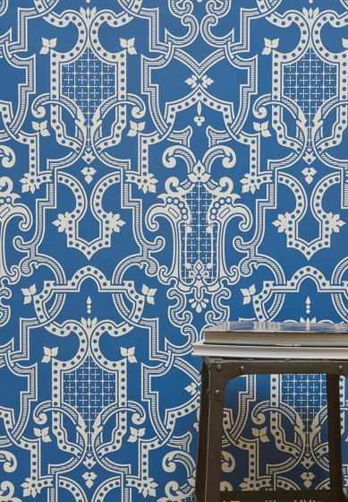 Théodore Blanc Bleu | Wall coverings / wallpapers | ISIDORE LEROY