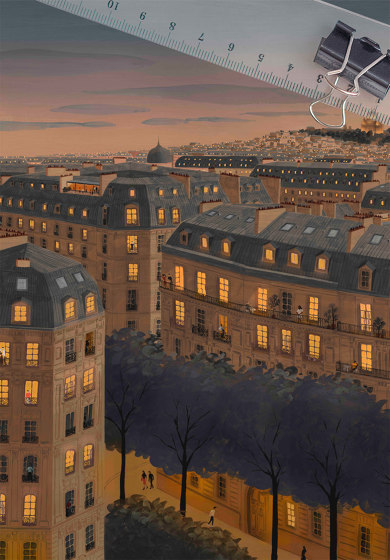 Toits de Paris Nuit | Revêtements muraux / papiers peint | ISIDORE LEROY