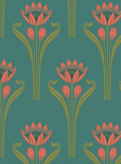Tulipes Aqua | Carta parati / tappezzeria | ISIDORE LEROY