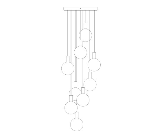 Alumina Nine Pendant with Sphere V | Suspended lights | Tala