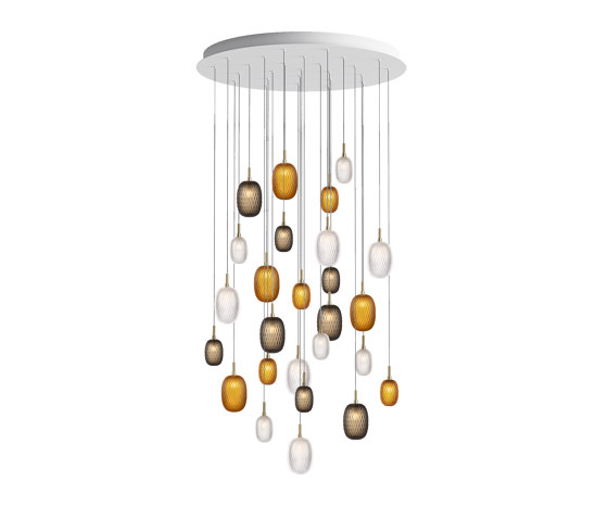 Metamorphosis chandelier 26 pcs round | Lámparas de suspensión | Bomma