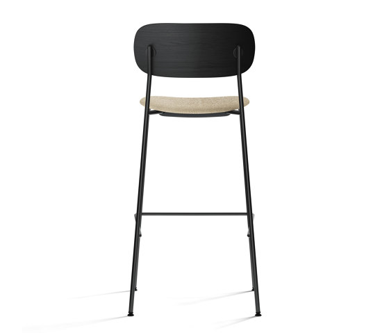 Co Bar Chair, Black Steel | Black Oak / Audo Bouclé 02 | Bar stools | Audo Copenhagen