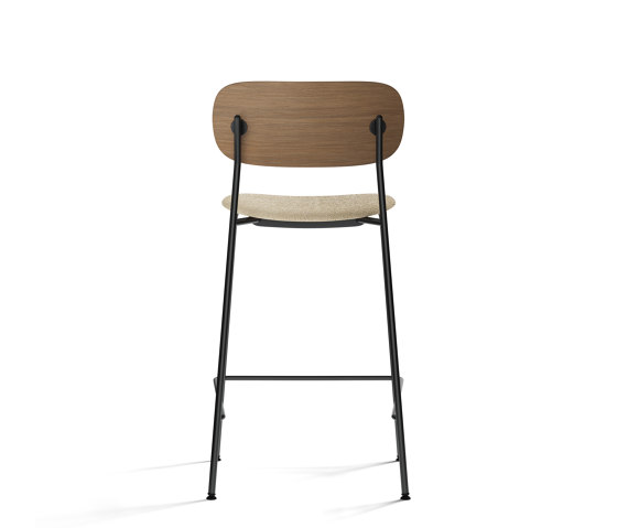 Co Bar Chair, Black Steel | Dark Stained Oak / Audo Bouclé 02 | Tabourets de bar | Audo Copenhagen