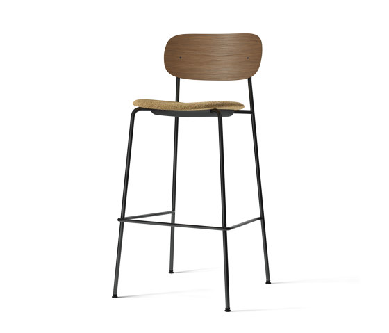 Co Bar Chair, Black Steel | Dark Stained Oak / Menu Bouclé 06 | Sgabelli bancone | Audo Copenhagen