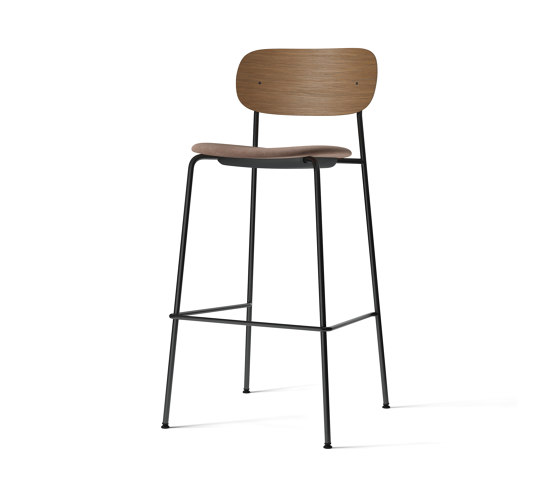 Co Bar Chair, Black Steel | Dark Stained Oak / Reflect 0344 | Tabourets de bar | Audo Copenhagen