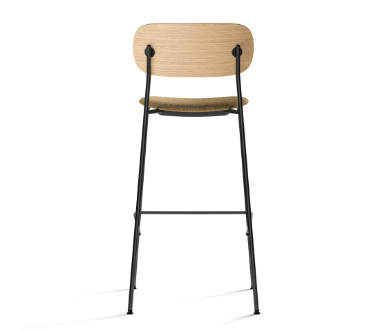 Co Bar Chair, Black Steel | Natural Oak / Audo Bouclé 06 | Barhocker | Audo Copenhagen