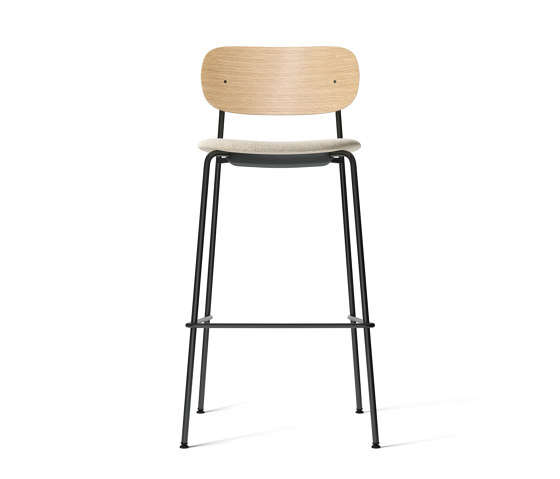 Co Bar Chair, Black Steel | Natural Oak / Moss 004 | Tabourets de bar | Audo Copenhagen