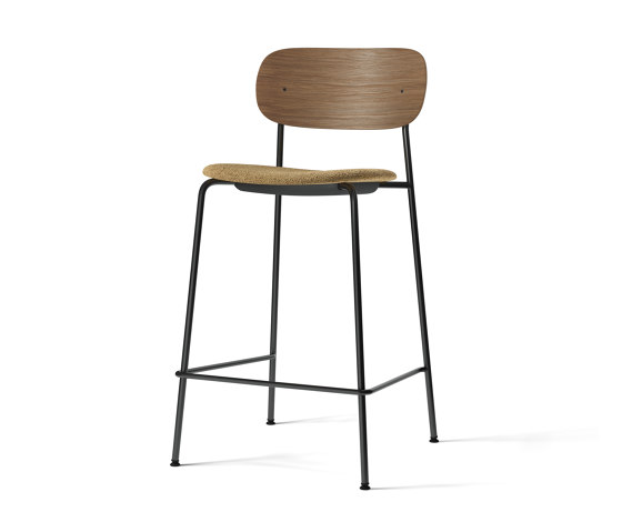 Co Counter Chair, Black Steel | Dark Stained Oak / Audo Bouclé 06 | Sillas de trabajo altas | Audo Copenhagen