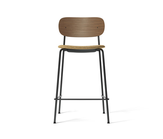 Co Counter Chair, Black Steel | Dark Stained Oak / Audo Bouclé 06 | Counterstühle | Audo Copenhagen