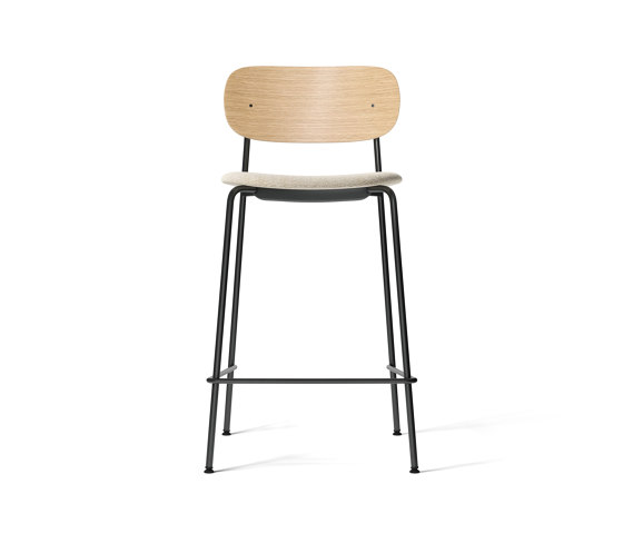 Co Counter Chair, Black Steel | Natural Oak / Moss 004 | Counter stools | Audo Copenhagen