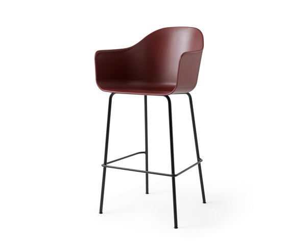Harbour Bar Chair | Black Steel, Burned Red, Plastic | Bar stools | Audo Copenhagen