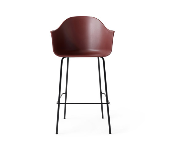 Harbour Bar Chair | Black Steel, Burned Red, Plastic | Taburetes de bar | Audo Copenhagen