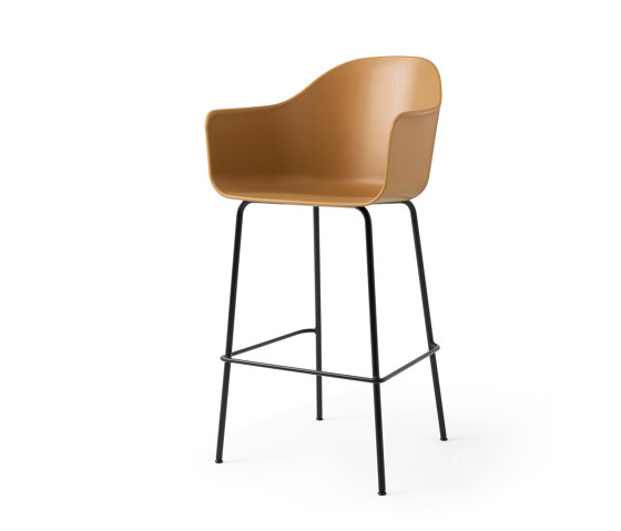 Harbour Bar Chair | Black Steel, Khaki, Plastic | Taburetes de bar | Audo Copenhagen