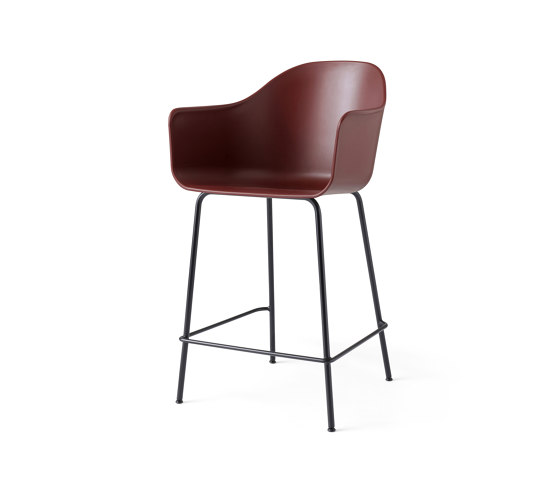 Harbour Counter Chair | Black Steel, Burned Red, Plastic | Sedie bancone | Audo Copenhagen