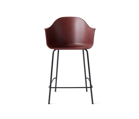 Harbour Counter Chair | Black Steel, Burned Red, Plastic | Sedie bancone | Audo Copenhagen