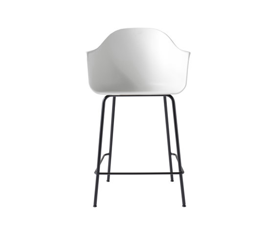 Harbour Counter Chair | Black Steel, White, Plastic | Chaises de comptoir | Audo Copenhagen
