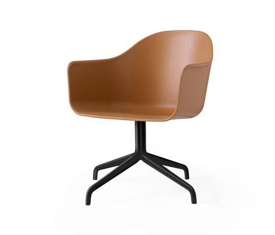 Harbour Dining Chair, Star Base W.Swivel | Black Aluminium, Khaki Plastic | Sillas | Audo Copenhagen