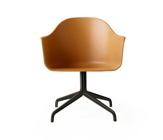 Harbour Dining Chair, Star Base W.Swivel | Black Aluminium, Khaki Plastic | Stühle | Audo Copenhagen