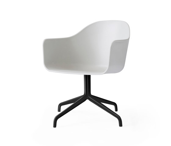 Harbour Dining Chair, Star Base W.Swivel | Black Aluminium, Light Grey Plastic | Stühle | Audo Copenhagen