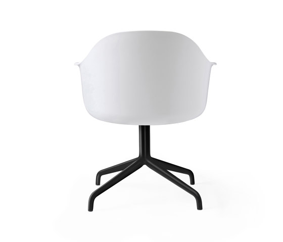 Harbour Dining Chair, Star Base W.Swivel | Black Aluminium, White Plastic | Chairs | Audo Copenhagen