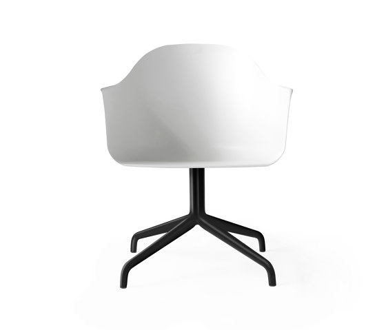 Harbour Dining Chair, Star Base W.Swivel | Black Aluminium, White Plastic | Chairs | Audo Copenhagen