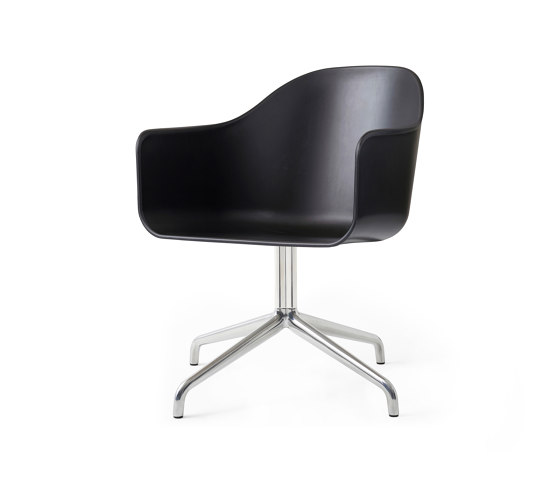 Harbour Dining Chair, Star Base W.Swivel | Polished Aluminium, Black Plastic | Sillas | Audo Copenhagen