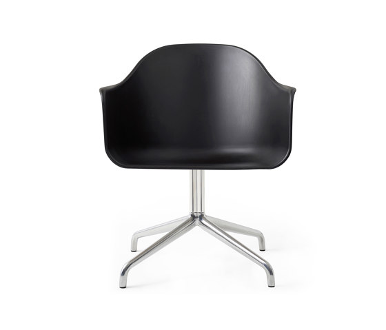 Harbour Dining Chair, Star Base W.Swivel | Polished Aluminium, Black Plastic | Chairs | Audo Copenhagen
