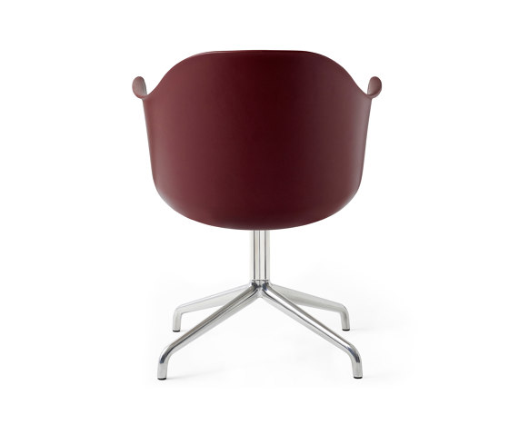 Harbour Dining Chair, Star Base W.Swivel | Polished Aluminium, Burned Red Plastic | Chairs | Audo Copenhagen