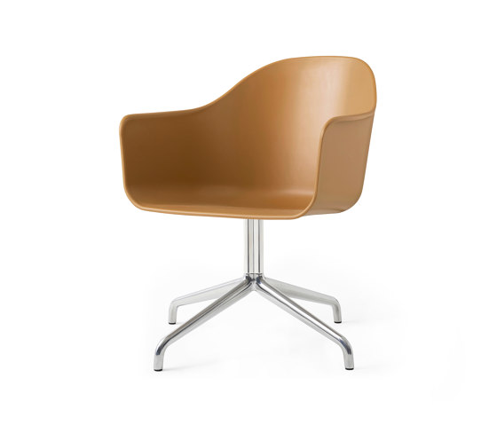 Harbour Dining Chair, Star Base W.Swivel | Polished Aluminium, Khaki Plastic | Chairs | Audo Copenhagen