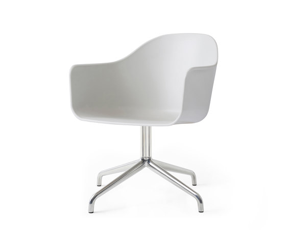 Harbour Dining Chair, Star Base W.Swivel | Polished Aluminium, Light Grey Plastic | Sillas | Audo Copenhagen
