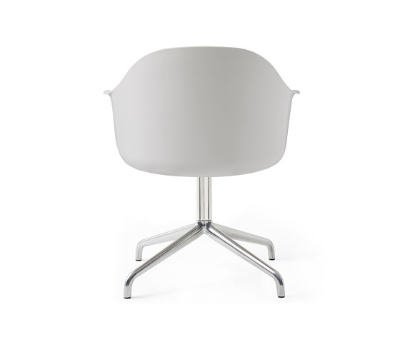 Harbour Dining Chair, Star Base W.Swivel | Polished Aluminium, Light Grey Plastic | Sedie | Audo Copenhagen
