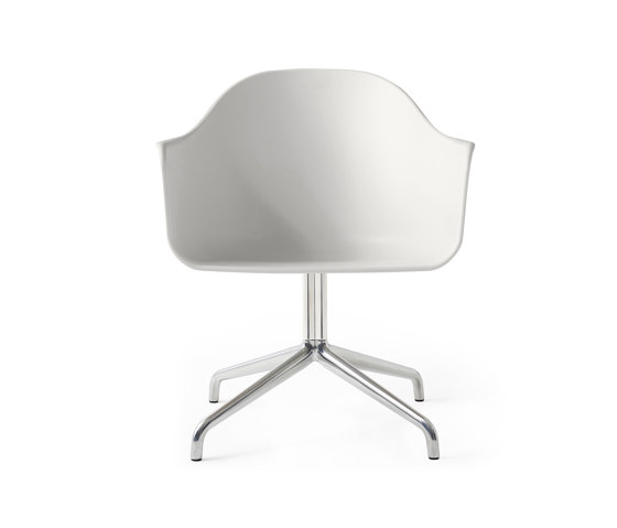 Harbour Dining Chair, Star Base W.Swivel | Polished Aluminium, Light Grey Plastic | Chaises | Audo Copenhagen