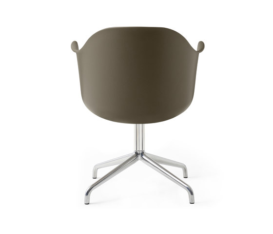 Harbour Dining Chair, Star Base W.Swivel | Polished Aluminium, Olive Plastic | Chairs | Audo Copenhagen